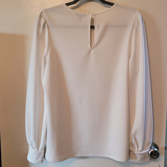 Express Womens Long Balloon Sleeve Textured Shirt - Large - Picture 4 of 6